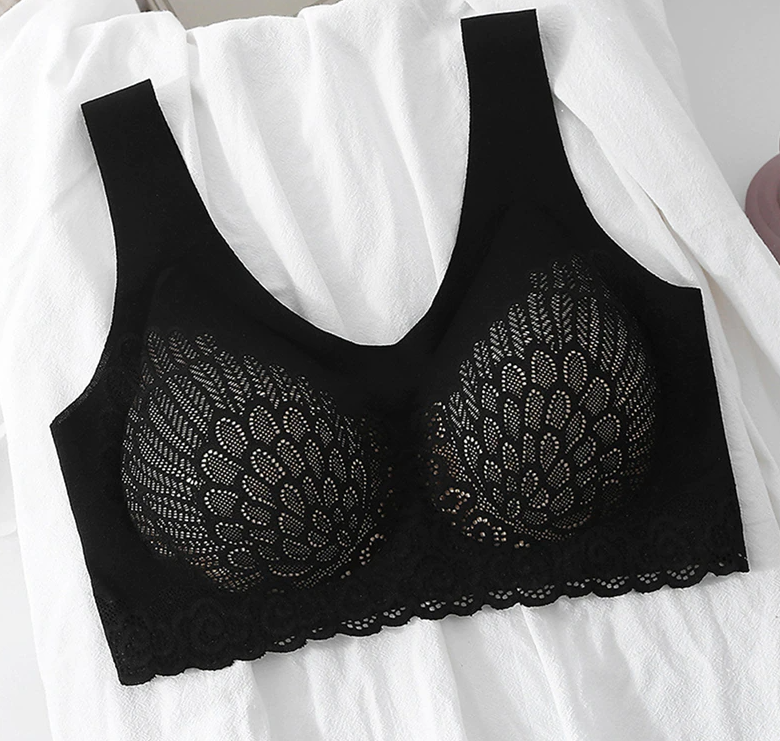  Breathable Anti-Saggy Breasts Bra, V Neck Lace